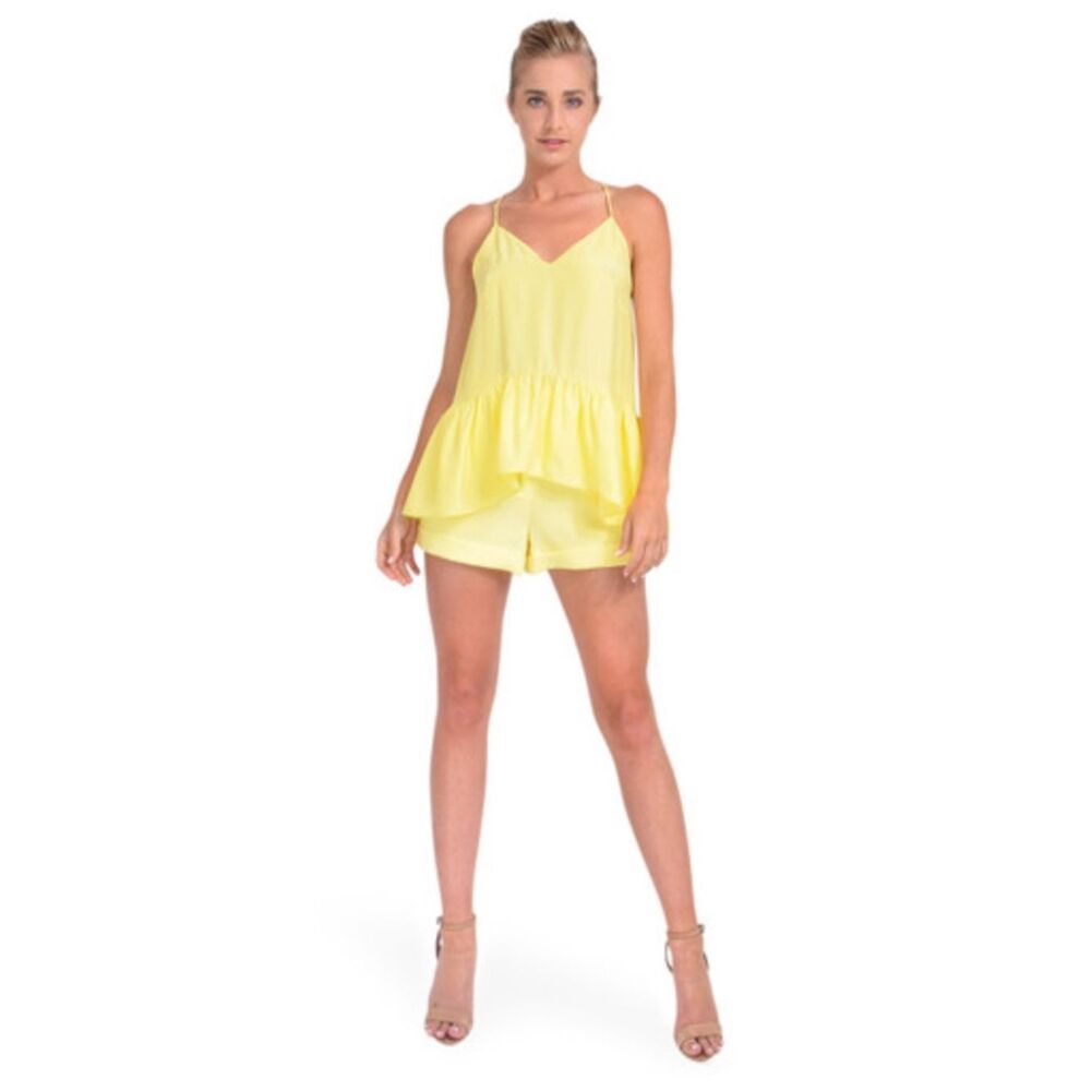 $169 CINQ À SEPT Janet Ruffle Hem Top Cami NWT SMALL
